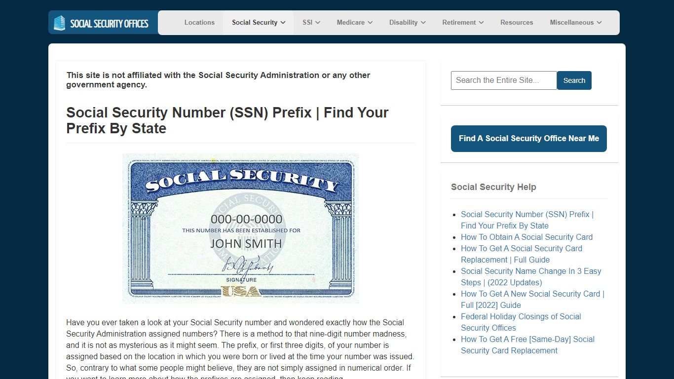 Social Security Number (SSN) Prefix | Find Your Prefix By State